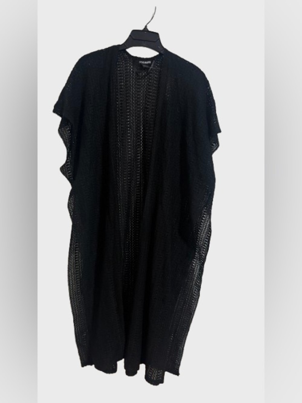 Steve Madden Black Crochet Swim Coverup